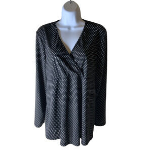 Announcements Maternity Top Women's Size Extra Large Polka Dot Wrap V-Neckline